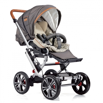 Прогулочная коляска Gesslein F10 Air+ с накидкой на ножки — Темно-коричневый
