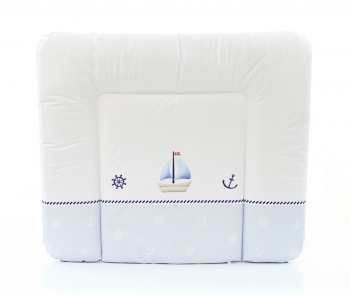 Пеленальный матрац Ceba Baby мягкий на комод 70x85 см  — Marine white-blue