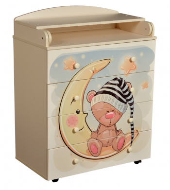 Пеленальный комод КЕДР Fantasia Moon — Слоновая кость