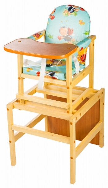 Стульчик для кормления Farfello "Октябренок" (дуб/бук) светлый — лужок