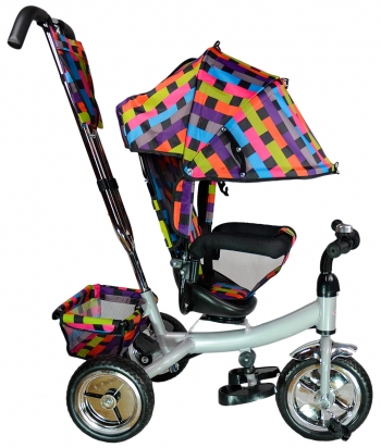 Велосипед детский трехколёсный Farfello TSTX6588 — радуга на серебристой раме