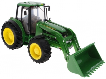 Трактор Tomy John Deere 6830 с двойными колесами и фронтальным погрузчиком