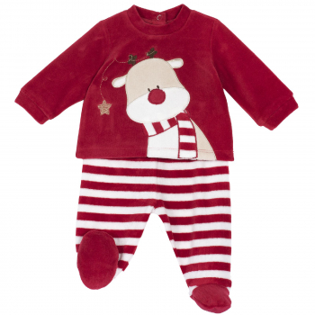 Комплект (кофточка+брючки) Chicco для мальчиков и девочек, цвет красный