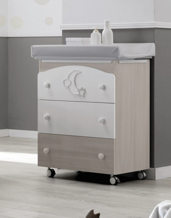 Пеленальный комод Erbesi Moon — Песочный/Белый