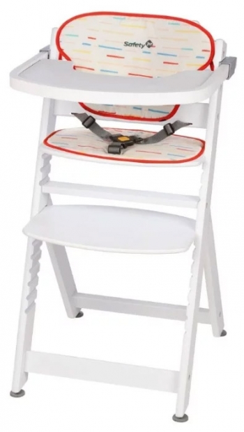 Стульчик для кормления Safety 1st Timba + мягкий вкладыш — Red Lines/White Wood