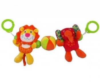 Погремушка для коляски Baby Mix — Лев и слоник