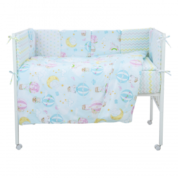 Комплект в кроватку Альма-няня 6 предметов "Подушечки" — розовые Шарики