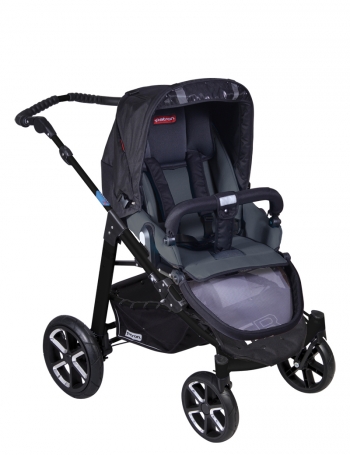 Прогулочная коляска Patron Fenix 4C-B (черная рама)  — gento smoke grey 605