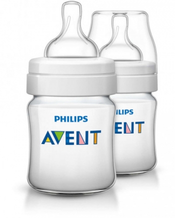 Бутылочка Avent Classic+ PP, 125 мл, сил. соска, 0+, 2 шт., арт. 80022