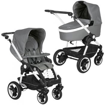 Коляска 2 в 1 Teutonia BeYou V4 Elite (шасси Pearl) — 6055 Slate с ручным тормозом