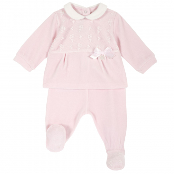 Комплект (кофточка+брючки) Chicco для девочек цвет розовый — размер 068, цвет розовый