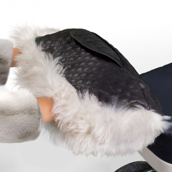 Муфта для рук на коляску Esspero Magda (Натуральный мех) — Black