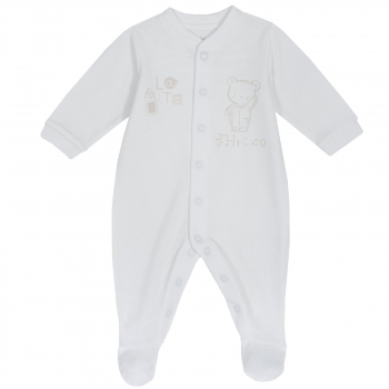 Комбинезон Chicco, принт Latte, для мальчиков и девочек, цвет белый