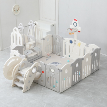 Манеж UNIX Kids SUPREME Space 160x160  — Grey с качелями
