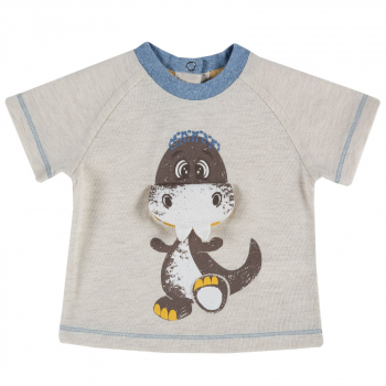 Футболка Chicco, принт динозаврик (бежевый)