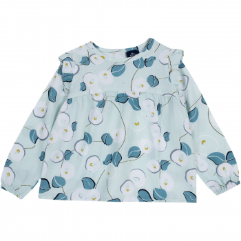 Блузка Chicco, цвет бело-голубой — Бело-голубой, р.128