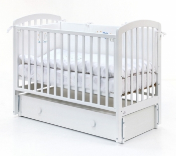 Кровать Fiorellino Tina маятник продольный на колёсах 120x60 — Белый