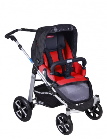 Коляска 2 в 1 Patron Fenix 4C-S (серебряная рама) — gento chili red 628