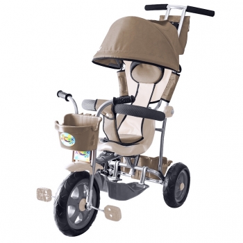 Велосипед трехколесный Galaxy Лучик с капюшоном — коричнево-бежевый