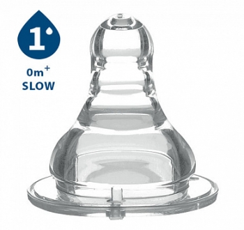 Соска антиколиковая BabyOno из силикона д/станд. бутылочек — Медленный поток