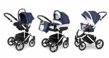 Коляска 3 в 1 Esspero Magic Pro (шасси White) — Navy Grey