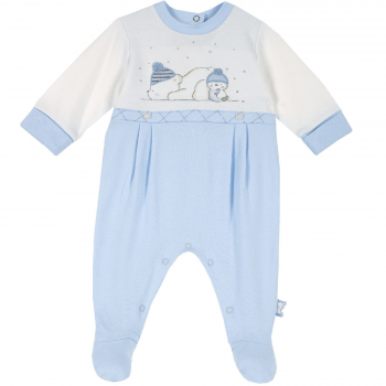 Комбинезон Chicco принт Мишка, для мальчиков, цвет голубой — Голубой, р.62