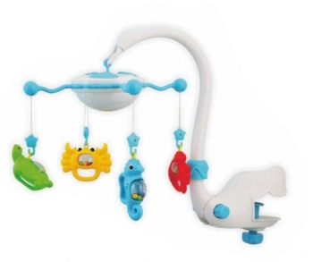 Музыкальная карусель с ночником Baby Mix Подводный мир — Голубой