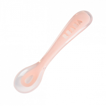 Эргономическая ложка Beaba "2ND AGE SILICONE SPOON" — 913425 / Pink