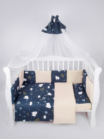 Бортик в кроватку 12 предметов AmaroBaby — Galaxy, синий