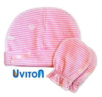 Набор шапочка и царапки Uviton — Elly (розовый)