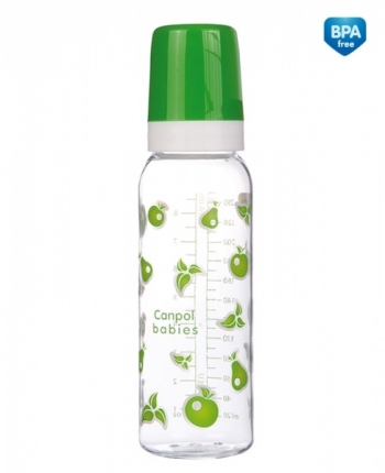 Бутылочка Canpol тритановая, с сил. соской, 250 мл, 12+ мес., арт. 11/810prz — зеленый