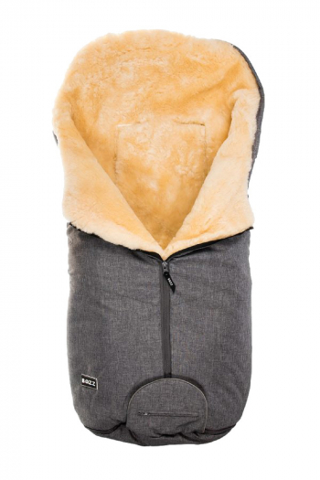 Зимний конверт BOZZ из стриженой овчины — 60-154-19 Серый меланж/Натуральный