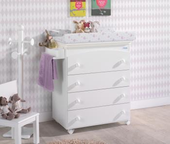 Пеленальный комод Micuna B-970 — White/Pink Bears and Hearts