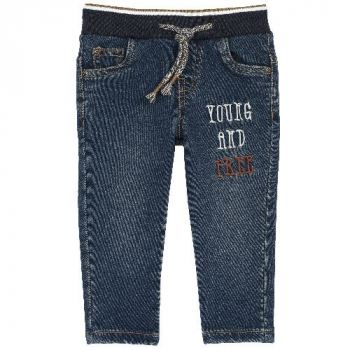 Джинсы Chicco, принт Young and free, для мальчиков, цвет синий