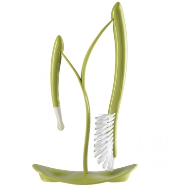 Щетки для мытья бутылочек AngelCare Bottles brushes and drying stand — фисташковый