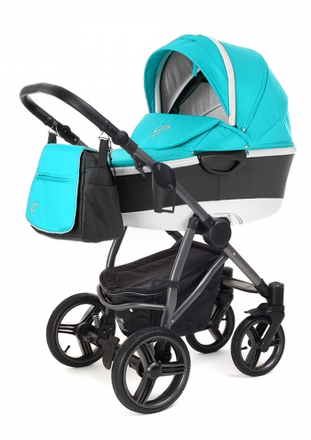 Коляска для новорожденных Esspero Newborn Lux Alu (шасси Graphite) — Aqua