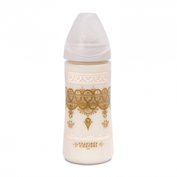 Бутылка Suavinex "Haute Couture NEW" от 4+ 360мл  с силиконовой круглой соской — Белый