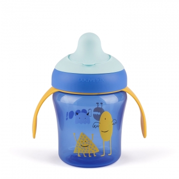 Поильник Suavinex обучающий BOOO от 6мес — голубой