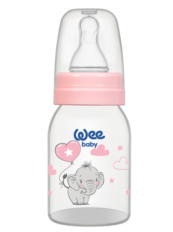 Бутылочка для кормления с силиконовой соской р-р 1, арт. 851 WeeBaby Classic, 125 мл — Слон