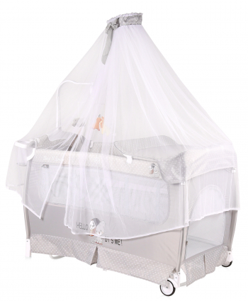 Манеж-кровать LORELLI Sleep'N'Dream rocker — Серый / Grey Cool Cat 1934