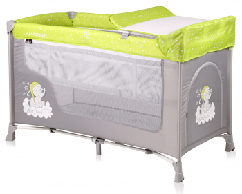 Манеж-кровать LORELLI San Remo 2 — Зелёно-серый / Green&Grey Elephants 1937