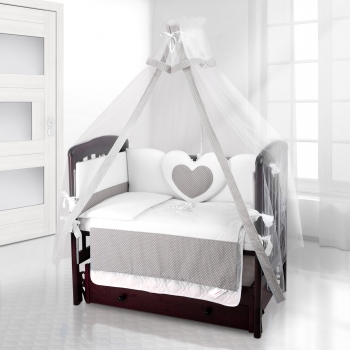 Балдахин на детскую кроватку Beatrice Bambini Bianco Neve — Puntini Grigio
