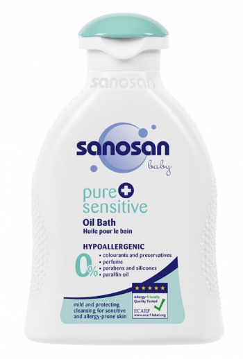 Детское масло для купания малыша Sanosan Pure+Sensitive, 200 мл