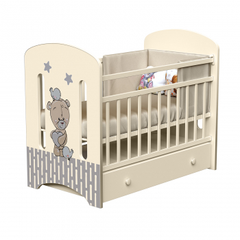 Детская кроватка ВДК "love me" (маятник) ЛДСП — Слоновая кость