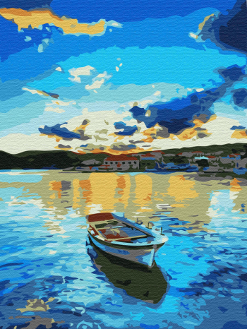 Картина по номерам ТМ Цветной 30х40 на подрамнике, арт. EX — EX5984 Голубой закат