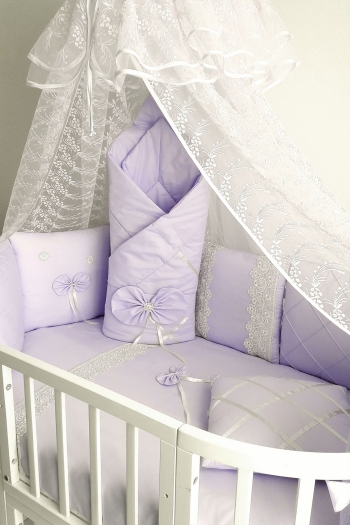 Комплект постельного белья Eco Line Бабочка (18 предметов) — Сиреневый