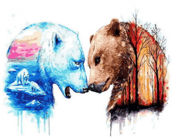 Картина по номерам ТМ Цветной 40х50 на подрамнике, арт. GX — GX30874 Белый и бурый