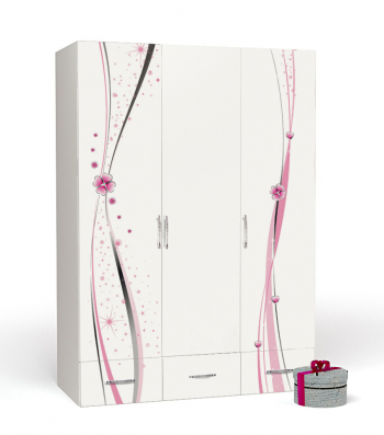 Шкаф 3х дверный ABC-KING Принцесса — без зеркал каркас белый