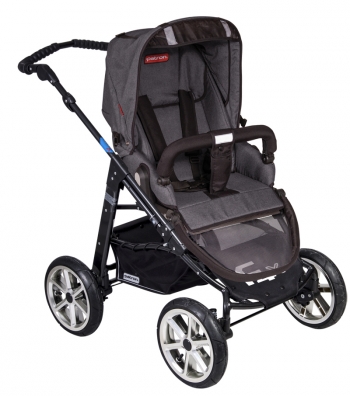 Прогулочная  коляска Patron Fenix 4XC-B (черная рама)  — tweed stone grey 601