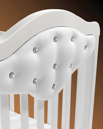Детская кроватка-качалка Baby Italia Gioco VIP — Белый с блестками